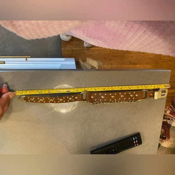 Cowgirl / cowboy western brown and gold studs dog collar - Picture 6 of 8